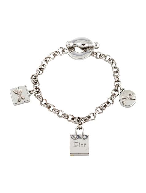 dior charm bracelet silver